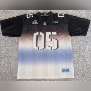 1990s FUBU Sport 05 Official Champions Jersey Blue/Black Ombré Youth Large 16/18